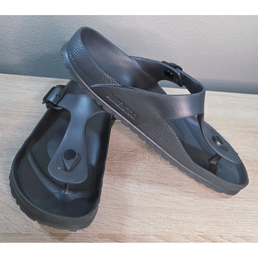 Birkenstock Gizeh EVA Sandals Dark Gray Silver Waterproof Thong Women's 41 / 10